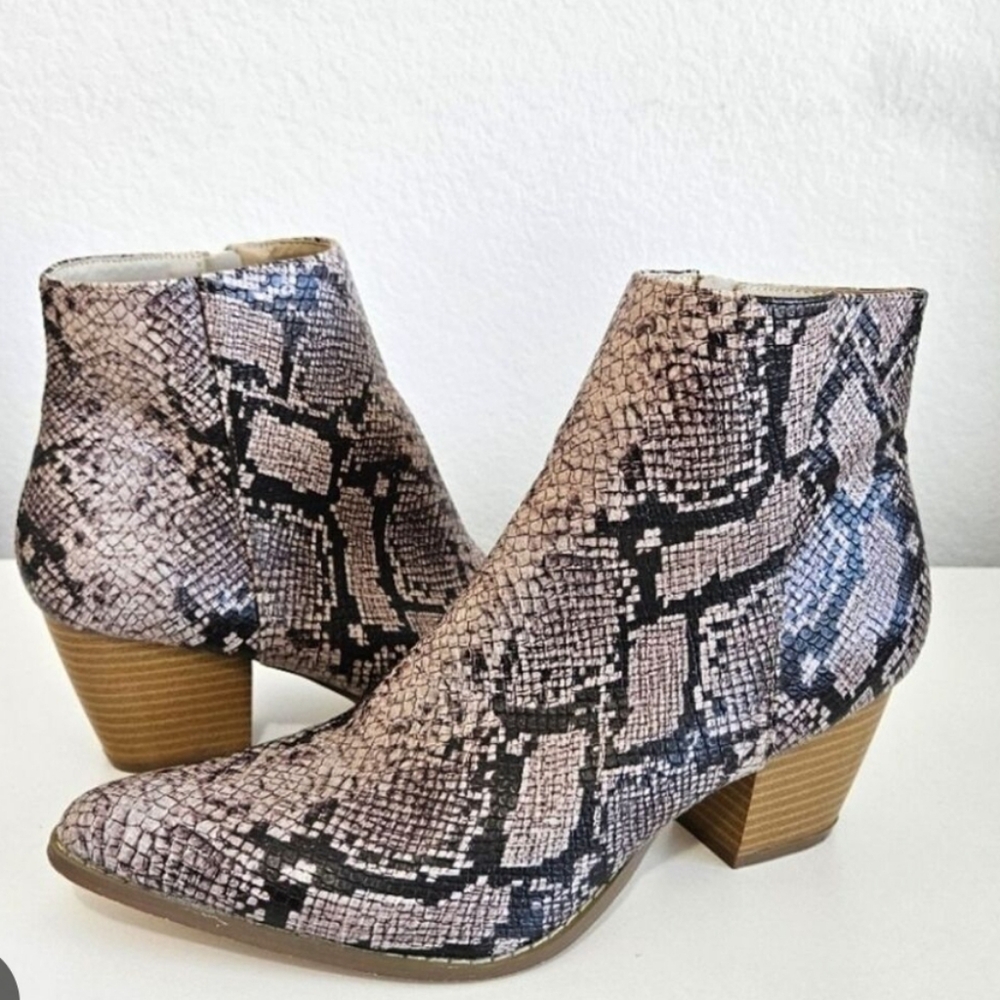 Coconuts by Matisse Spirit-2 Snake Animal Print Faux Leather Ankle Boot